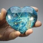 Blue Apatite Crystal Heart ~74mm