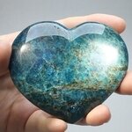Blue Apatite Crystal Heart ~79mm