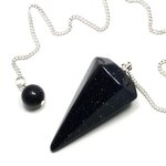 Blue Goldstone Crystal Pendulum