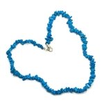 Blue Howlite Gemstone Chip Necklace with Clasp