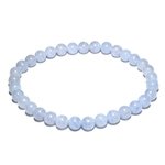 Blue Lace Agate 6mm Round Bead Bracelet