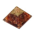 Carnelian & Copper Quartz Orgonite ~50mm