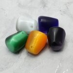 Cat's Eye Drilled Tumble stone Pendants - 5 pack