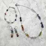 Chakra Gemchip Necklace, Bracelet & Earring Set