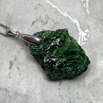 Chromian Diopside Healing Crystal 925 Silver Pendant ~32mm