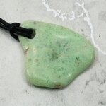 Chrysoprase Pendant & Wax Cotton Cord ~34x28mm