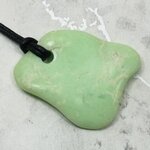 Chrysoprase Pendant & Wax Cotton Cord ~40x31mm