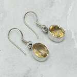 Citrine 925 Silver Drop Earrings ~14mm