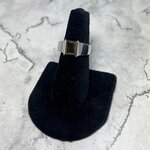 Citrine & Silver Ring Rectangle 925 Sterling Silver Ring~6.75 US / N 1/2 UK