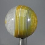 Golden Green Banded Agate Crystal Sphere ~40mm
