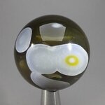 Golden Green Banded Agate Crystal Sphere ~40mm