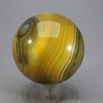Golden Green Banded Agate Crystal Sphere ~50mm