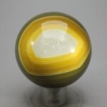 Golden Green Banded Agate Crystal Sphere ~50mm