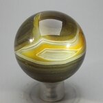 Golden Green Banded Agate Crystal Sphere ~50mm