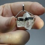 Herkimer Diamond Healing Crystal 925 Silver Pendant  ~19mm