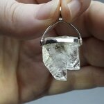 Herkimer Diamond Healing Crystal 925 Silver Pendant  ~20mm