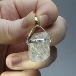 Herkimer Diamond Healing Crystal 925 Silver Pendant  ~21mm