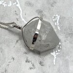 Herkimer Diamond Healing Crystal 925 Silver Pendant  ~25mm
