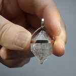 Herkimer Diamond Healing Crystal 925 Silver Pendant  ~25mm