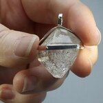 Herkimer Diamond Healing Crystal 925 Silver Pendant  ~25mm