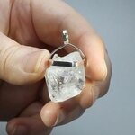 Herkimer Diamond Healing Crystal 925 Silver Pendant  ~25mm