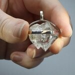 Herkimer Diamond Healing Crystal 925 Silver Pendant  ~27mm