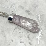 Kunzite Healing Crystal 925 Silver Pendant ~34mm