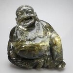 Labradorite Carved Sitting Buddha ~118mm