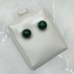 Malachite 925 Silver Stud Earrings ~8mm