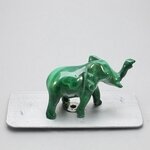 Malachite Crystal Elephant ~30x47mm