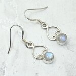 Moonstone 925 Silver Drop Earrings ~21mm