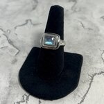 Moonstone Rectangle 925 Sterling Silver Ring~9.25 US / S 1/4 UK