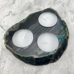 Natural Agate Tealight Candle Holder ~127x106mm