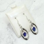 Opal 925 Silver Oval Drop Earrings ~25mm