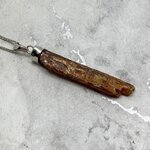 Orange Kyanite Healing Crystal 925 Silver Pendant ~44mm