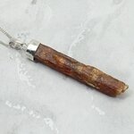 Orange Kyanite Healing Crystal 925 Silver Pendant ~45mm