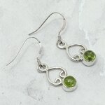 Ornate Peridot 925 Silver Drop Earrings ~22mm