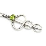 Peridot Caduceus 925 Silver Pendant ~35mm
