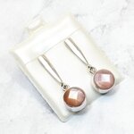 Pink Mother of Pearl 925 Silver Drop Earrings ~34mm