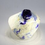 Polished Lapis Crystals on White Quartz ~35 x 36mm