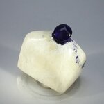 Polished Lapis Crystals on White Quartz ~40x43mm