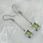 Prehnite Drop 925 Silver Drop Earrings ~ 57mm