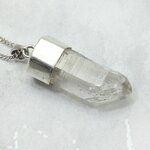 Quartz Point 925 Silver Pendant  ~28mm