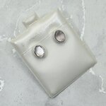 Rose Quartz 925 Silver Oval Stud Earrings ~8mm