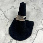 Rose Quartz Rectangle 925 Sterling Silver Ring~9.5 US / S 3/4 UK