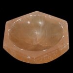 Peach Selenite Hexagon Charging Bowl ~95mm