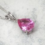 Siberian Quartz Pink Sapphire Teardrop Pendant ~12mm