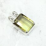 Green Gold  Phantom Quartz Rectangle Pendant ~25mm