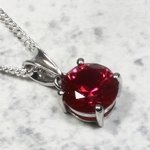 Siberian Quartz Ruby Round Pendant ~9mm