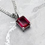 Siberian Quartz Ruby Rectangle Pendant ~10mm